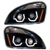 Freightliner Cascadia Blackout Projection Headlight With LED Position Light Bar On