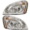 Freightliner Cascadia Chrome Projection Headlight With LED Position Light Bar Off