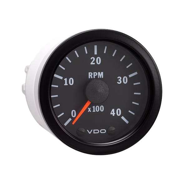 Semi Truck 2 1/16" Electrical Programmable Tachometer Gauge Vision Black 4000 RPM