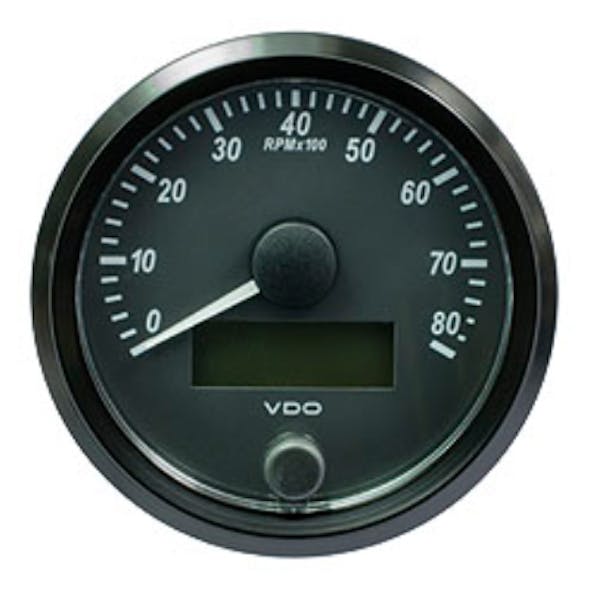 Semi Truck 3 1/8" Tachometer Gauge SingleViu Black