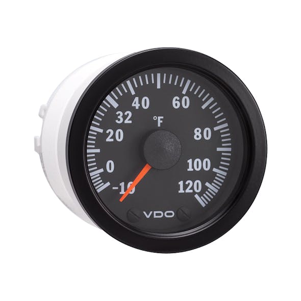 Semi Truck Electrical Outside Temperature Gauge Kit Vision Black Fahrenheit