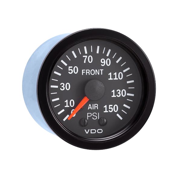 Semi Truck Mechanical Front Air Pressure Gauge Vision Black