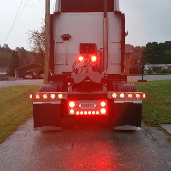 Rear Center Panel With Dual Revolution LED Lights On Truck