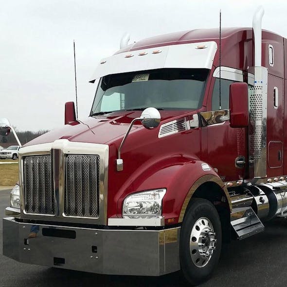 Kenworth T680 T880 Blind Mount Untie Drop Visor With M1 Lights