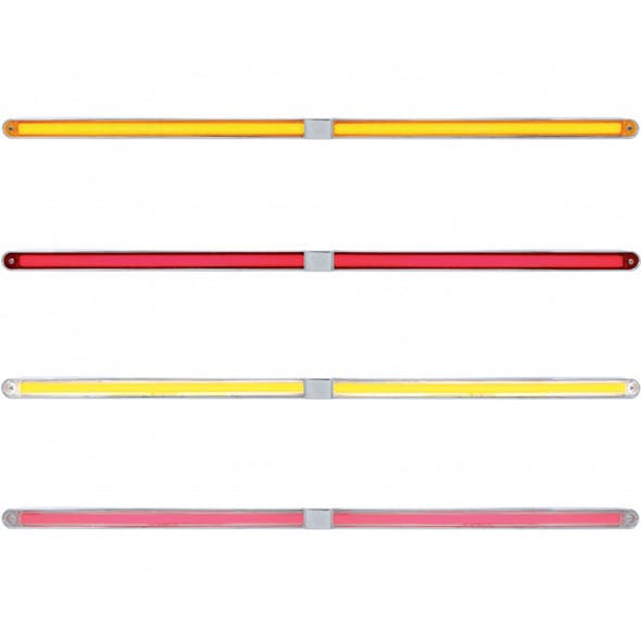 12" Red/Red Dual Function GLO Light Bar With Chrome Housing Raney's