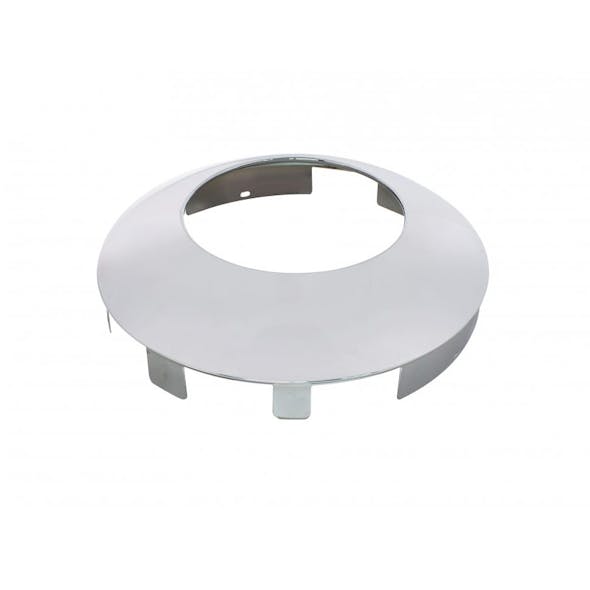 Universal Chrome Front Hub Cap With Hubometer Hole & 1" Lip Angle View