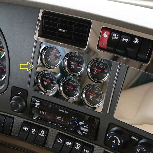 Kenworth T680 & T880 Six Gauge Cluster Above Radio Trim