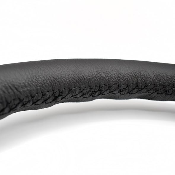 18" Black Classic Leather 4 Chrome Spoke Steering Wheel - Material