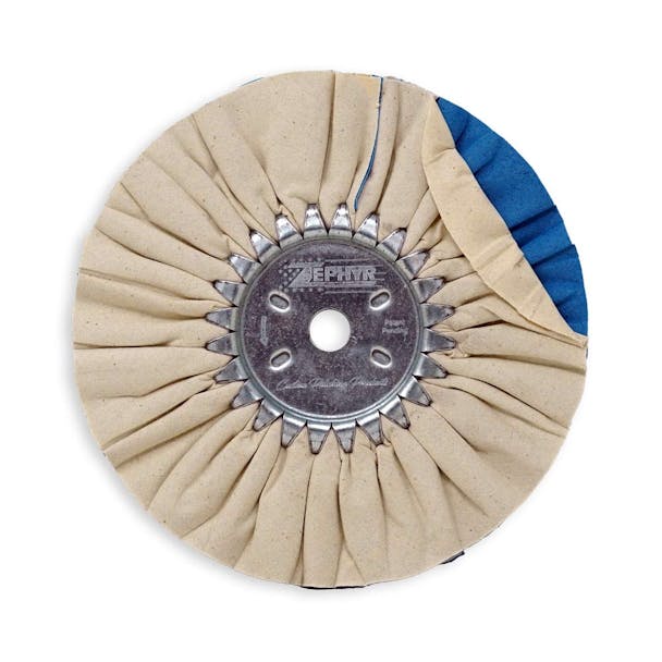 Zephyr White/Blue Final Finish Or Color Airway Buffing Wheel Flat 8