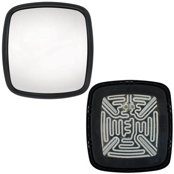 Freightliner Columbia Chrome Small Auxiliary Mirror - with defrost