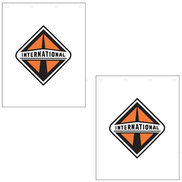 International Logo White Mud Flap 24" x 30" (Pair)