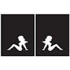 Trucker Mudflap Girl Logo Mud Flaps 24" x 30" (Black; Pair)