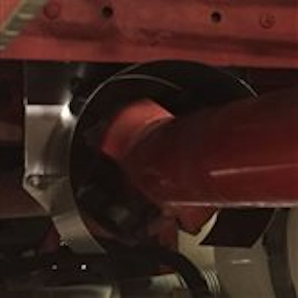 Peterbilt Stainless Steel U-Joint Grease Guard By Iowa Customs Mounted