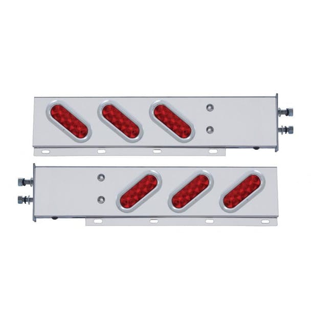 Mud Flap Hangers With 6 Oval LED Lights & Red Lens