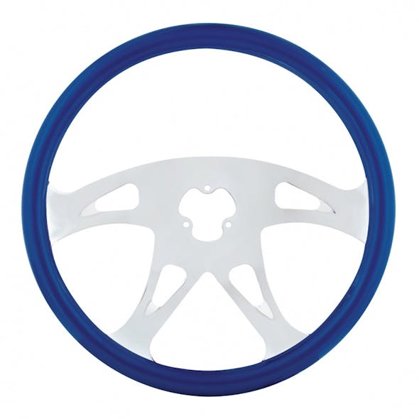18" "Boss" Steering Wheel With Chrome Spokes Blue