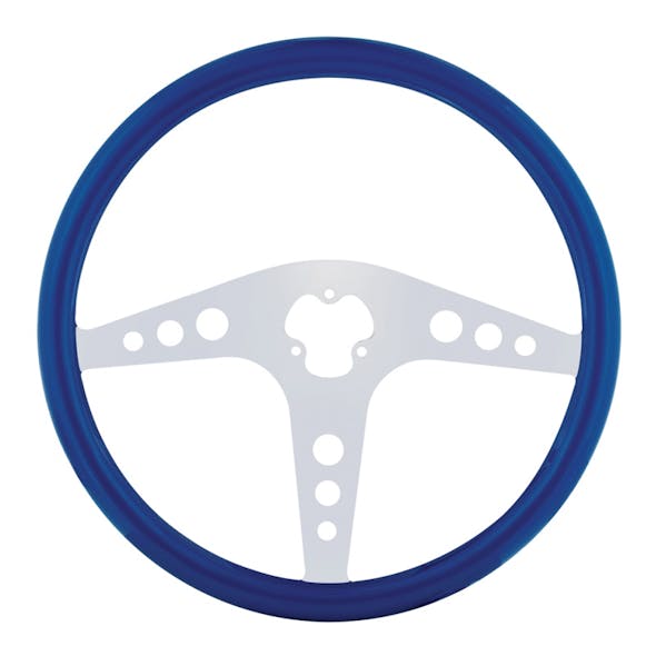 18" "GT" Steering Wheel With Chrome Spokes Blue