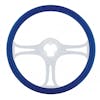 18" "Blade" Steering Wheel With Chrome Spokes Blue