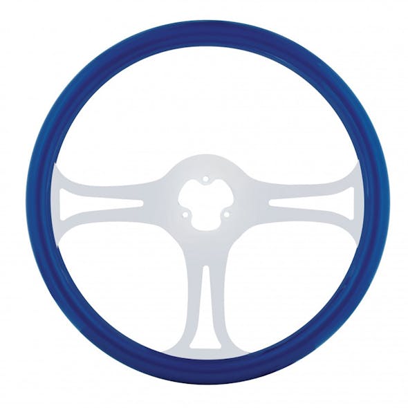 18" "Blade" Steering Wheel With Chrome Spokes Blue
