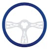 18" Color "Flame" Steering Wheel With Chrome Spokes Blue
