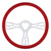 18" Color "Flame" Steering Wheel With Chrome Spokes Red