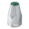33mm Chrome Screw-On Lug Nut Cover With Color Reflector - Green
