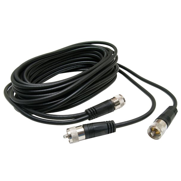 RoadPro 18' CB Antenna Co-Phase Coax Cable With 3 PL-259 Connectors 