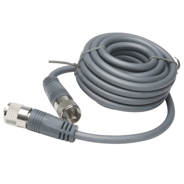 RoadPro CB Antenna Mini-8 Coax Cable With PL-259 Connectors - Gray