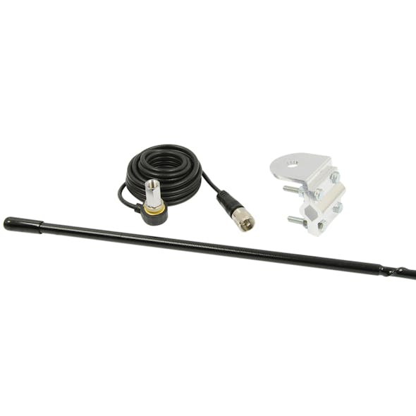 RoadPro 4' Platinum Series Black Single Mirror Mount CB Antenna Kit 