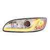 Peterbilt 386/387 Projector Headlight With LED Dual Function Light Bar - Drvier Angle View