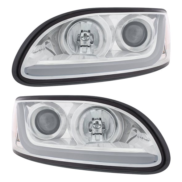 Peterbilt 386/387 Projector Headlight With LED Dual Function Light Bar Light Off