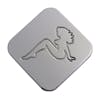 Engraved Mudflap Girl Logo Tractor Trailer Air Brake Knob (Rounded Square Shape)