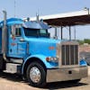 14" Peterbilt 379 389 Ultra Cab Drop Visor On Blue Truck