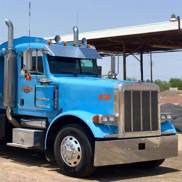 14" Peterbilt 379 389 Ultra Cab Drop Visor On Blue Truck