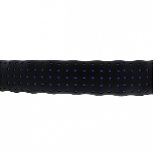 Universal 18" Black Leather Steering Wheel Cover Perforated Blue