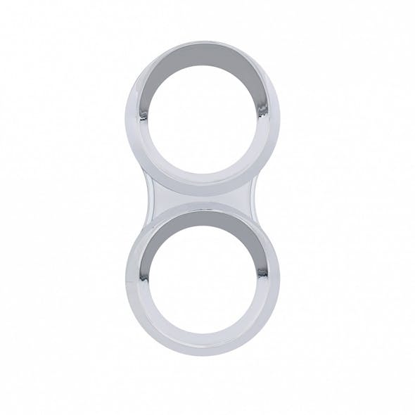 Chrome Small Vertical Gauge Cluster Covers With Visor Front View