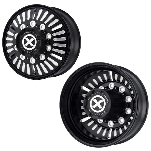22.5" x 8.25" American Racing Black Roulette Wheels