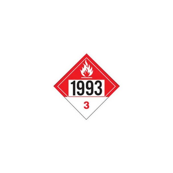 Flammable 1993 Class 3 Placard Sign