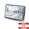 6" x 4" LED Rectangular Headlight High Or Low Beam - Lumens