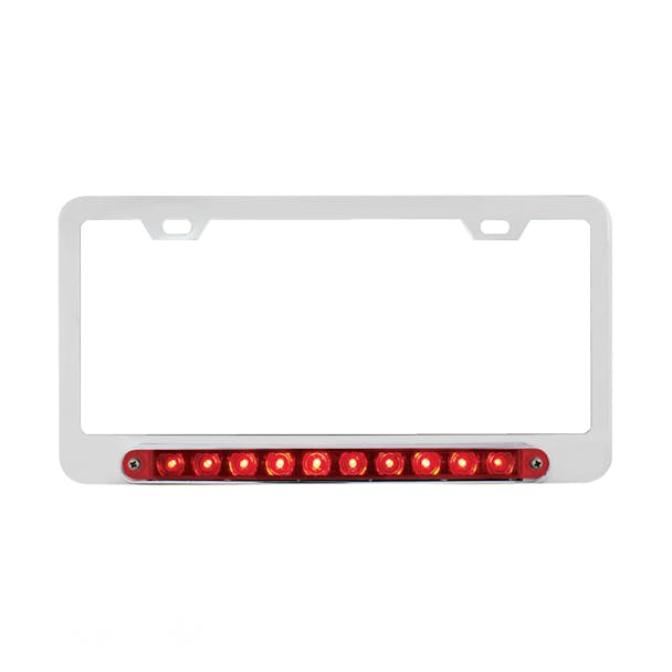 Chrome 10 LED STT Light License Plate Frame