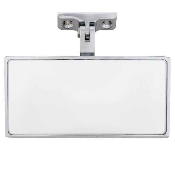 Universal Chrome Interior Rear View Mirror With Screw-On Mount - Rectangular