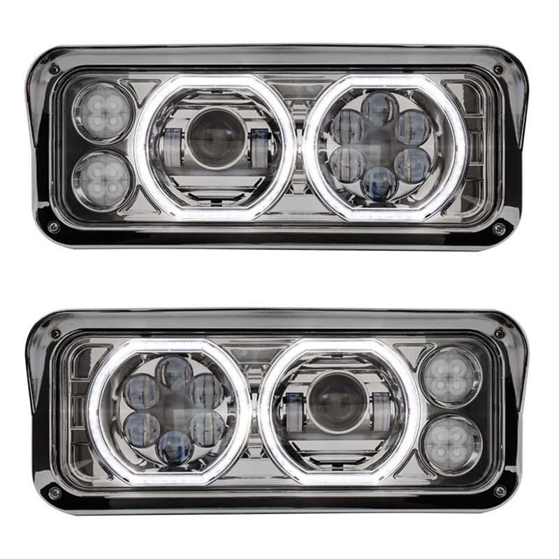 Freightliner Classic Black Projector Headlight Assembly With