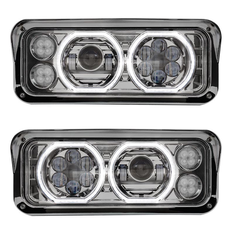 Freightliner Classic Fld Sd Chrome Projector Headlight Assembly With