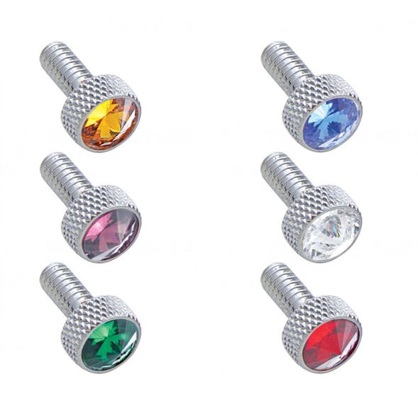 Peterbilt Small Chrome Dash Screws With Colored Diamond