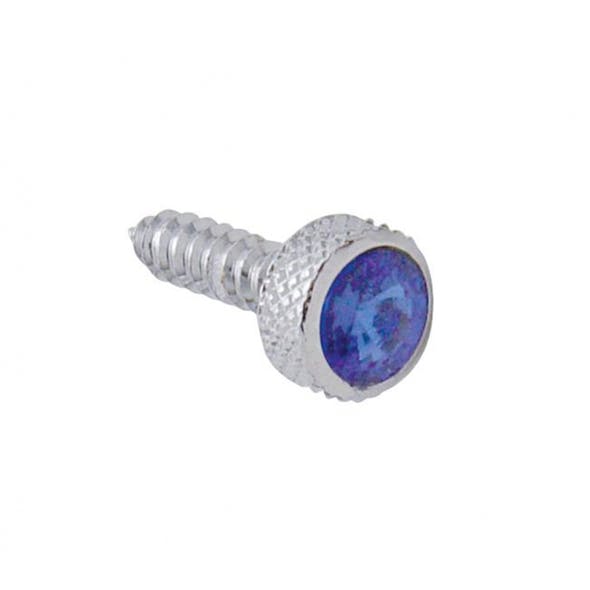 Kenworth Chrome Upper Dash Screws With Colored Diamond - Blue Diamond