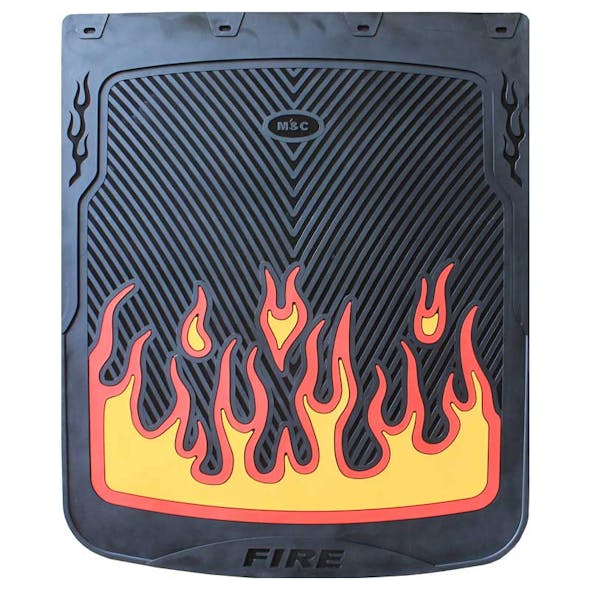 24" Flame Mud Flaps With Black Background