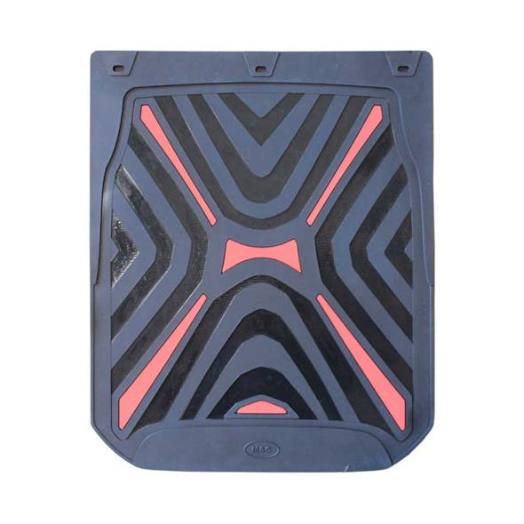 24" x 30" X Shape Mud Flaps With Black Background Red