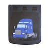 24" Kenworth T800 Rubber Mud Flaps With Black Background Blue