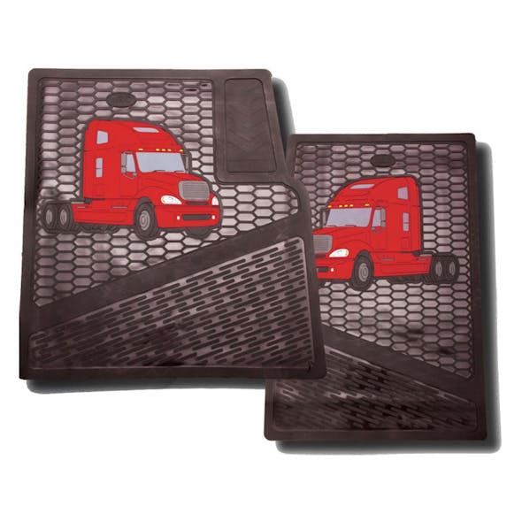 Freightliner Columbia Rubber Floor Mats Red
