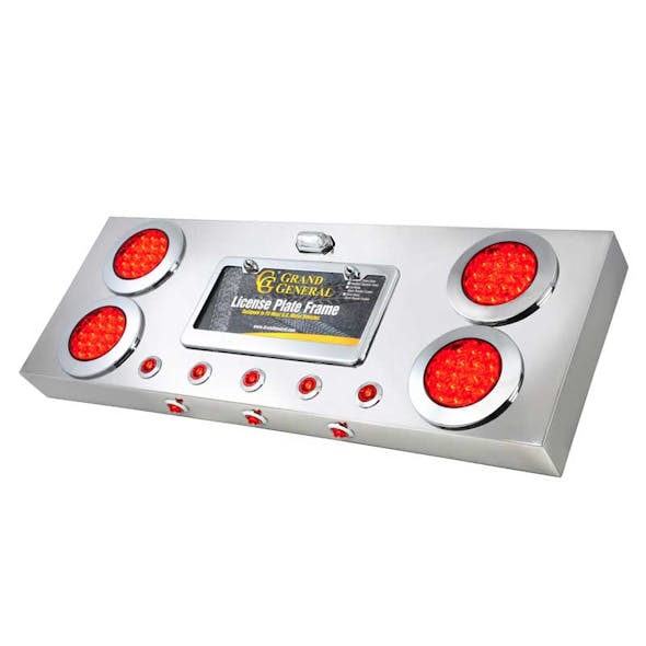 Stainless Steel Rear Center Panel With 4" Round & 1" Round LEDs & Under Glow Effect