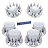 Complete Chrome Axle Cover Kit with Spiked Lug Nut Covers